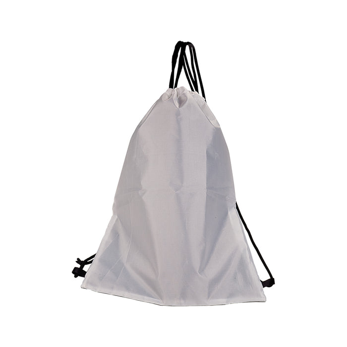 White/Black Sublimatable Drawstring Backpack (Qty 10)